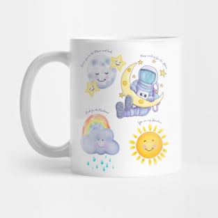 Spaceman with Love in dark font Mug